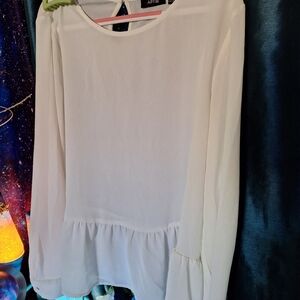 Ivory Blouse Semi Sheer